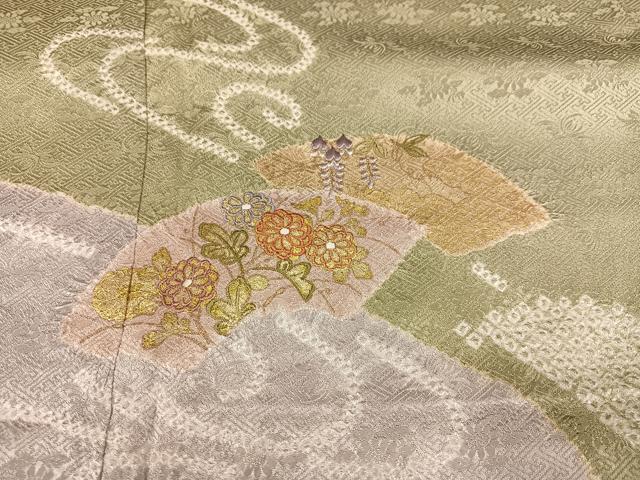 平和屋着物○創業460年・千總 訪問着 流水地紙花文