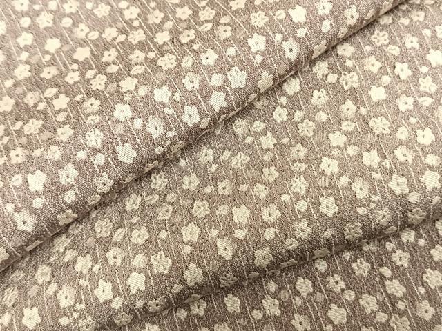 平和屋着物▽上質なお召　単衣　花尽くし　正絹　逸品　AABB2076fy