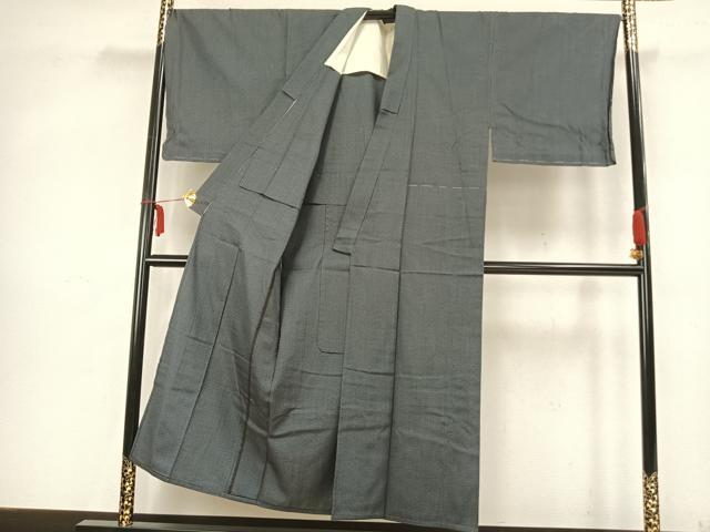 平和屋着物▽男性 お召 単衣 亀甲柄 正絹 逸品 未使用 AABB2062fy 平和 