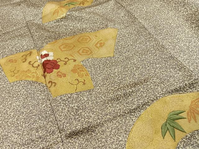 平和屋着物○訪問着 刺繍 地紙草花文 金彩 正絹 逸品 AABB1725mf