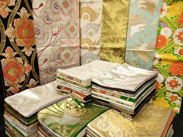 平和屋本店■袋帯 西陣 まとめて100点 鳳凰 鶴 蝶 花柄 宝相華 服部織物謹製 金銀糸 など 着用可能多数 未使用品あり 全て正絹 se3673