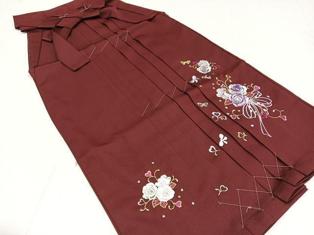 平和屋着物●行灯袴　刺繍　舞花文　金糸　洗える着物　未使用　AABB3611ph