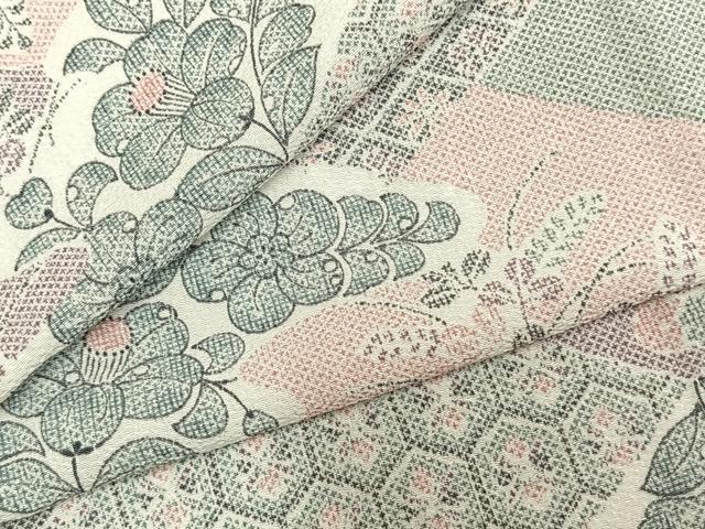 平和屋着物▽小紋　単衣　辻が花　洗える着物　未使用　AABB2109fy