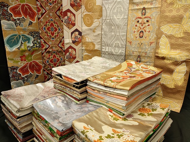 平和屋本店■袋帯 西陣 まとめて100点 鳳凰 向かい鶴 鳥 蝶 更紗 花柄 宝相華 楽器 金銀糸 など 未使用品あり 全て正絹 se3679