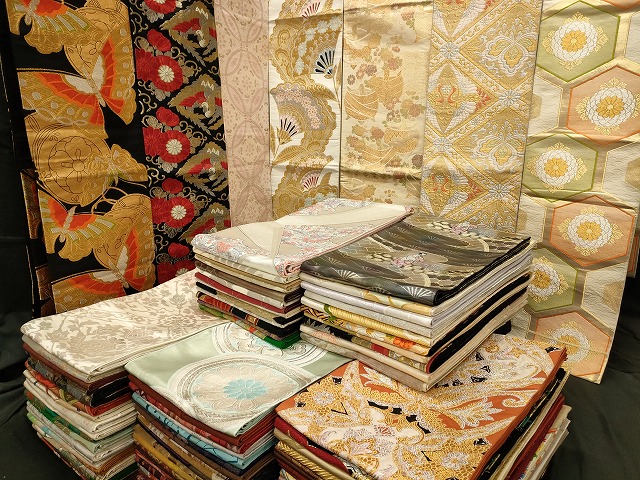 平和屋本店■袋帯 西陣 まとめて100点 鳳凰 向かい鶴 人物 能 蝶 更紗 花柄 七宝 宝相華 楽器 金銀糸 など 未使用品あり 全て正絹 se3687