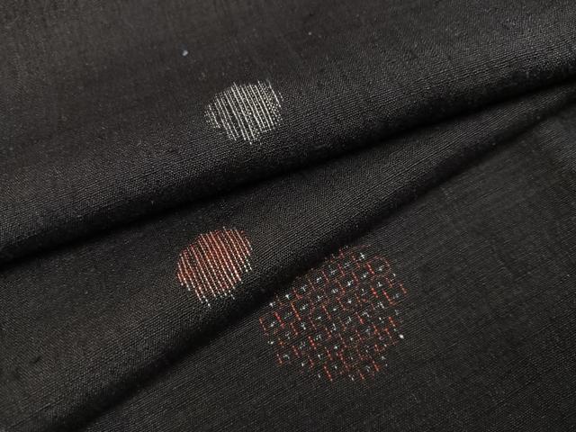 平和屋着物●結城ちぢみ　80亀甲　飛び亀甲柄　正絹　逸品　AABB3665ph