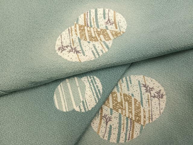 平和屋着物●上質な小紋　型染め　丸文　蛍暈し　正絹　逸品　AABB3679ph