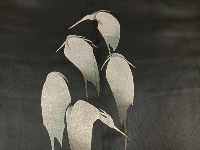 平和屋着物○色留訪問着 鷺 暈し染め 金銀彩 さが美扱い