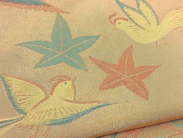 平和屋着物○織物一筋名門 織悦 全通柄 本袋帯 動物花