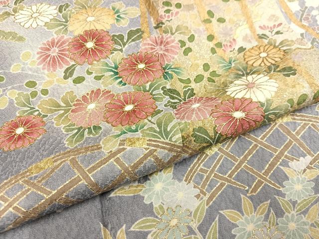 平和屋着物○訪問着 松竹梅几帳草花籬文 暈し染め 金彩 松坂屋