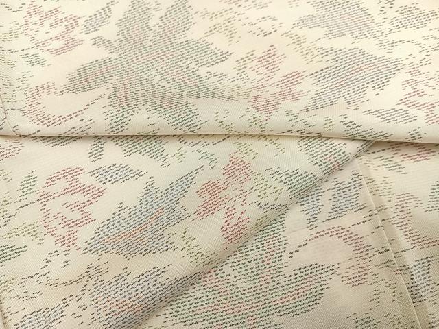 平和屋着物●本場大島紬　白大島　更紗唐草文　正絹　逸品　AABB5124ph