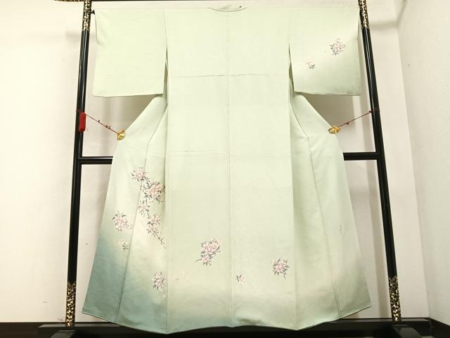平和屋着物●森英恵・HANAE MORI　訪問着　枝花文　暈し染め　正絹　逸品　AABB6242ph