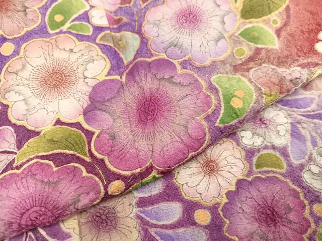 平和屋着物○豪華振袖 小寺義一 辻が花 絞り 暈し染め 金通し地