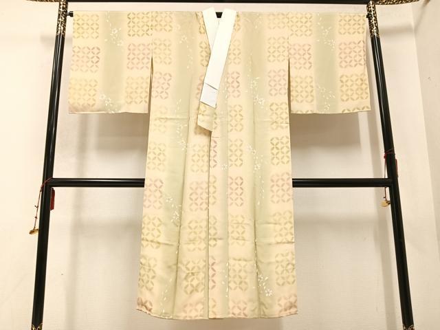 平和屋着物●長襦袢　無双仕立て　七宝花文　暈し染め　正絹　逸品　未使用　AABB6295ph