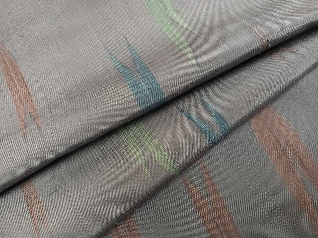 平和屋着物●上質な紬　矢羽根文　正絹　逸品　AABB6296ph