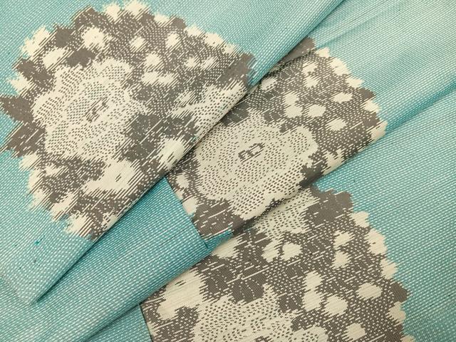 平和屋着物●本場大島紬　草花文　正絹　逸品　AABB6304ph