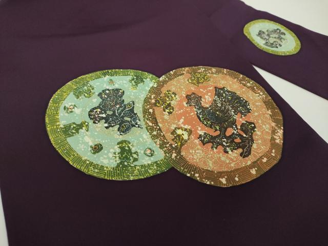 平和屋着物●塩瀬　九寸名古屋帯　花鳥絵皿　金彩　正絹　逸品　DAAX4804ps 平和屋着物○塩瀬 九寸名古屋帯 花鳥絵皿 金彩 正絹 逸品 DAAX4804ps