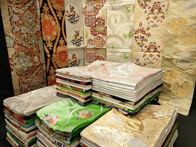 平和屋本店■袋帯 西陣 まとめて100点 鳳凰 鶴 蝶 更紗 花柄 宝相華 楽器 服部織物 佐賀錦 金銀糸 など 未使用品あり 全て正絹 se3706
