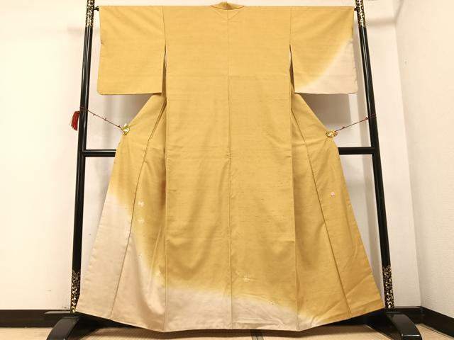 平和屋着物●石川県指定無形文化財　牛首紬　白山工房　手織り　訪問着　舞花文　暈し染め　正絹　逸品　AABB7210ph