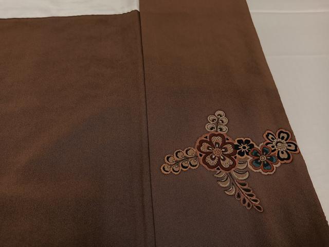 平和屋着物○訪問着 中国三大刺繍 汕頭刺繍 スワトウ刺繍 枝花