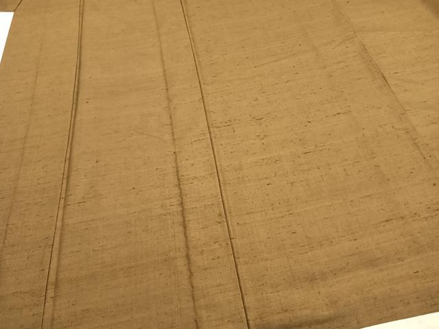 平和屋着物▽上質な紬　単衣　色無地　路考茶色　正絹　逸品　AABB2288fy_3