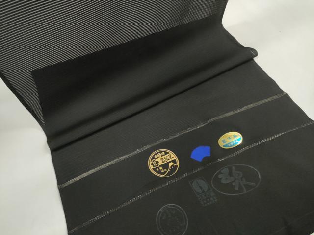 平和屋着物＊夏物　黒紋付　黒反物　着尺　絽　五泉　逸品　未使用　DAAW7752zzz