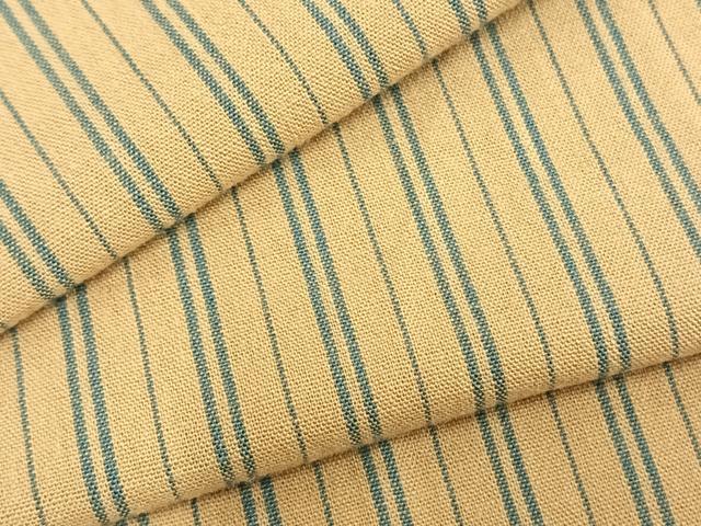 平和屋着物▽越後片貝木綿　紺仁謹製　単衣　縞　ロング丈　逸品　未使用　AABB2379fy