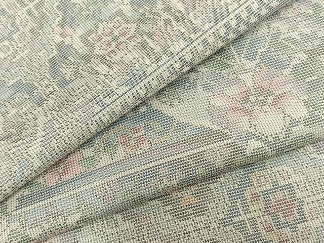 平和屋着物▽本場大島紬　単衣　吉祥花文　正絹　逸品　AABB2383fy