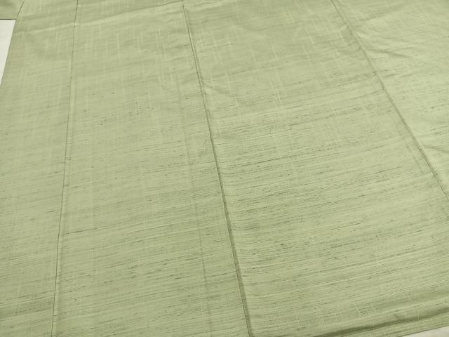 平和屋着物▽紅花紬　米沢　単衣　霞文　反端付き　正絹　逸品　AABB2395fy_3