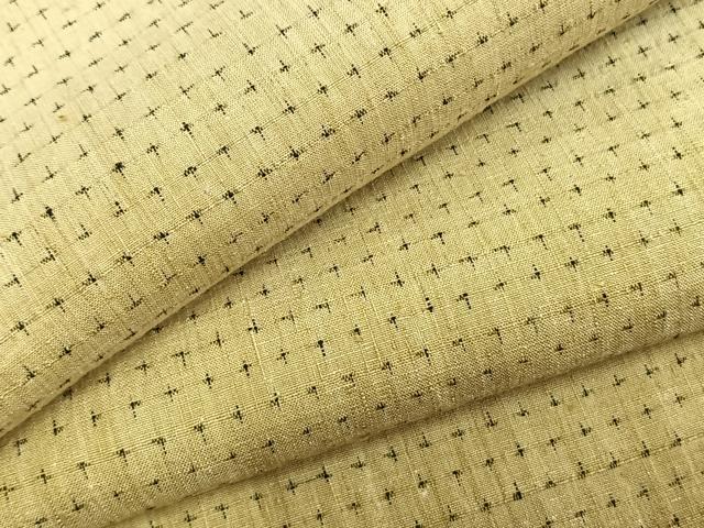 平和屋着物▽上質な紬　単衣　十字絣　正絹　逸品　AABB2362fy