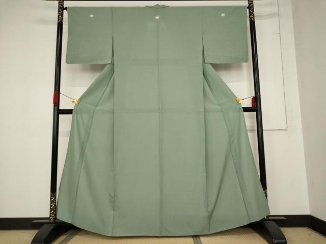 平和屋着物＊夏物　色無地　絽　薄青色　正絹　逸品　AABB8648st