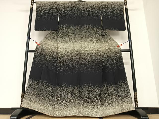 平和屋着物●訪問着　霞文　黒地　ますいわ屋扱い　正絹　逸品　AABB6384zg