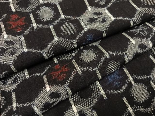 平和屋着物●久留米絣　単衣　亀甲文　綿　逸品　AABB8211ph