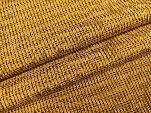 平和屋着物●本場黄八丈　綾織　足高貴　格子　正絹　逸品　AABC0646ph
