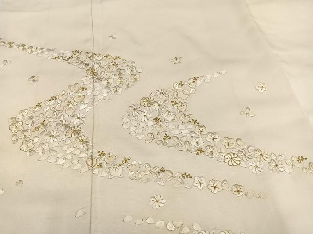 平和屋着物○訪問着 刺繍 舞花文 暈し染め 正絹 逸品 AABC1742ph