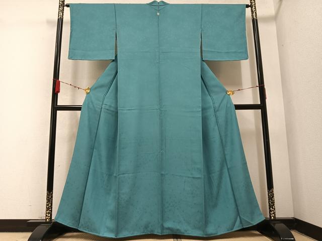 平和屋着物●上質な色無地　花地紋　浅葱色　正絹　逸品　AABC2541ph 平和屋着物○上質な色無地 花地紋 浅葱色 正絹 逸品 AABC2541ph 色