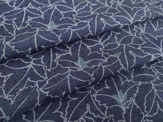 平和屋着物●上質な紬　ろうけつ染め　草葉文　正絹　逸品　DAAY1457ps