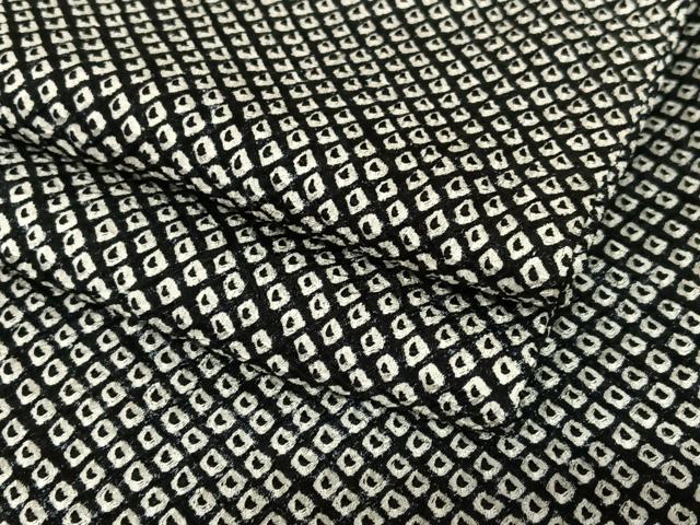 平和屋着物●大変加工の良い総絞り小紋　黒地　正絹　逸品　AABC0004zg