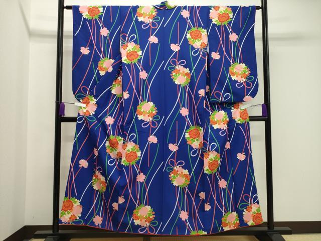 平和屋着物●小振袖　二尺袖　舞花文　洗える着物　CAAY8162gh