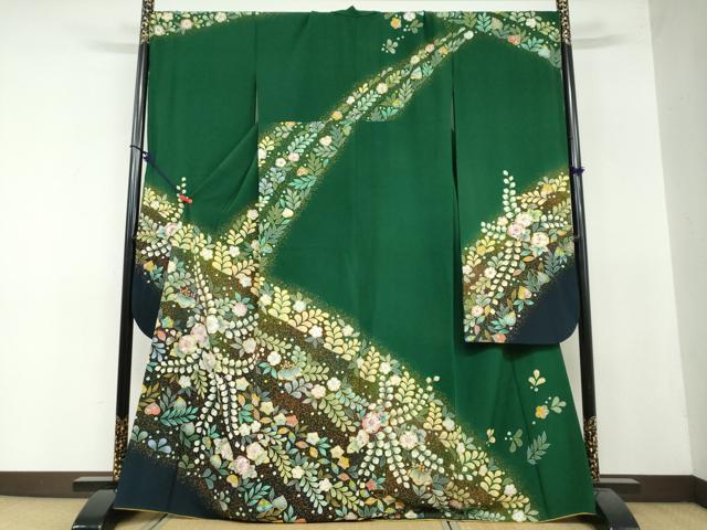 平和屋着物●越後十日町の一流染匠　桐屋・翠山工房　振袖　臈纐纈師　辻が花　暈し染め　正絹　逸品　DAAY5242ud