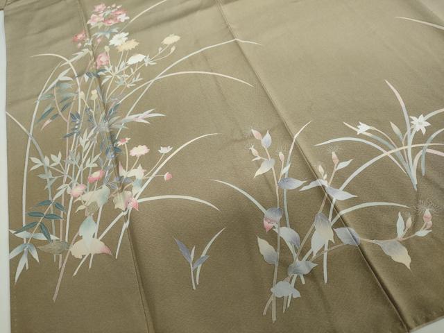平和屋着物○訪問着 友禅 作家物 草花文 暈し染め 正絹 逸品