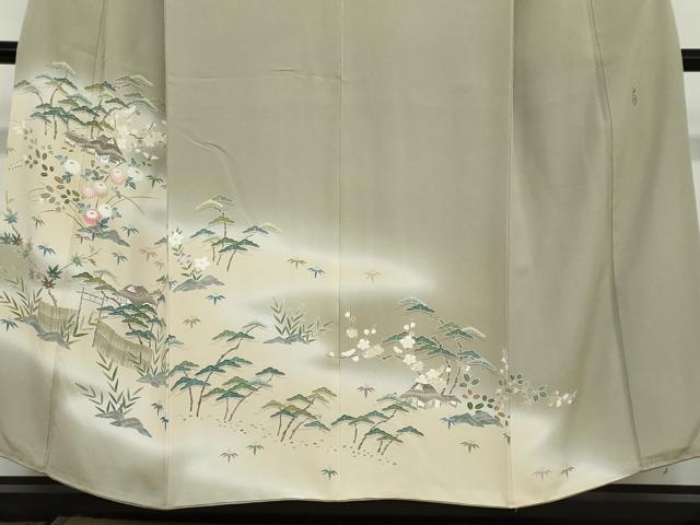 平和屋着物○名門・上野家 上野街子 清染居 訪問着 風景