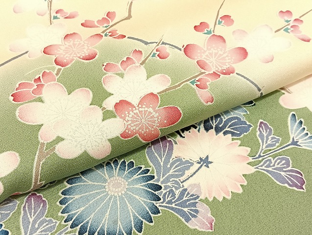 平和屋着物○豪華振袖 友禅 渡船花文 暈し染め 正絹 逸品 BAAV2544hj