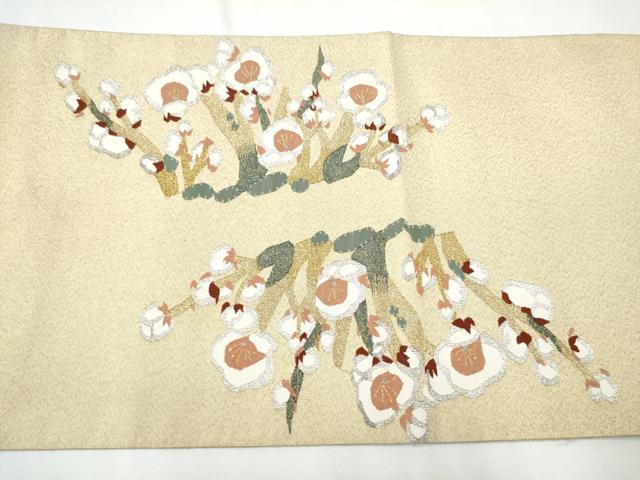 平和屋着物○明綴れ 袋帯 枝梅文 金銀糸 正絹 逸品 CAAZ4142hy