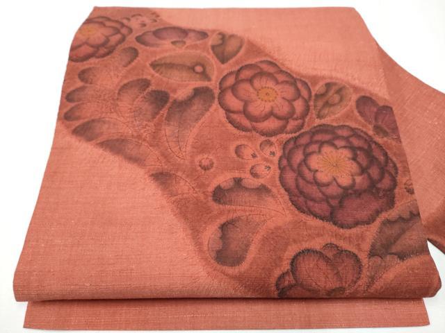 平和屋着物●九寸名古屋帯　紬地　絞り　辻が花　正絹　逸品　CAAZ4155hy