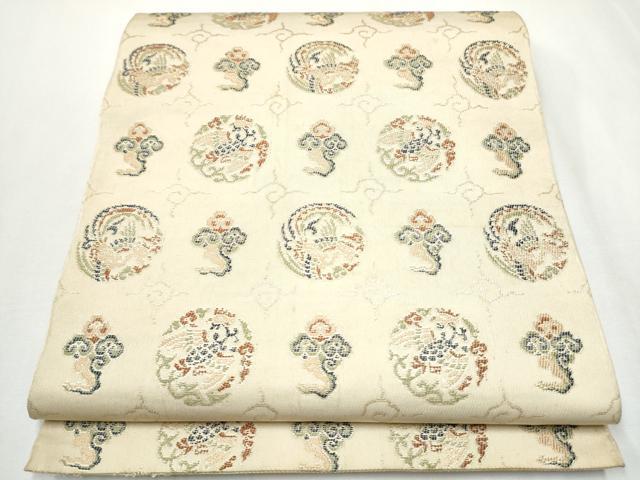 平和屋着物●西陣　川島織物　六通柄　本袋帯　鳳凰花丸文　金糸　正絹　逸品　CAAZ4244hy