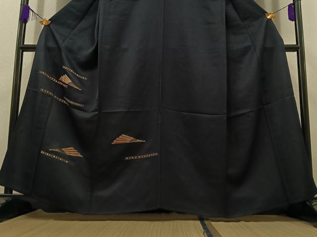 平和屋着物▽訪問着 単衣 駒刺繍 舞扇文 金糸 正絹 逸品 AABC7514jh