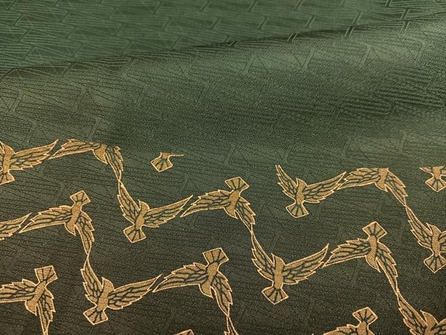 平和屋着物○染色作家 斉藤三才 訪問着 三才鳥 金彩 正絹 逸品 AABC6864ph