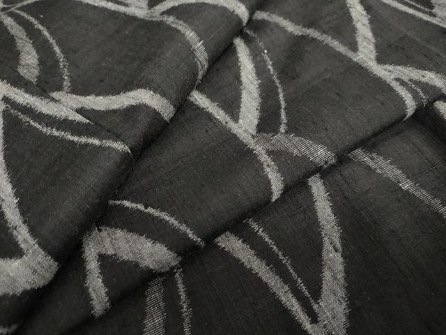 平和屋着物●上質な紬　抽象文様　黒地　正絹　逸品　DAAY5401ud