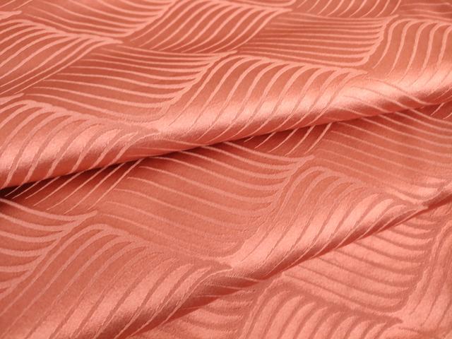 平和屋着物●上質な色無地　菱地紋　浅緋色　お引きずり　正絹　逸品　DAAX3850az